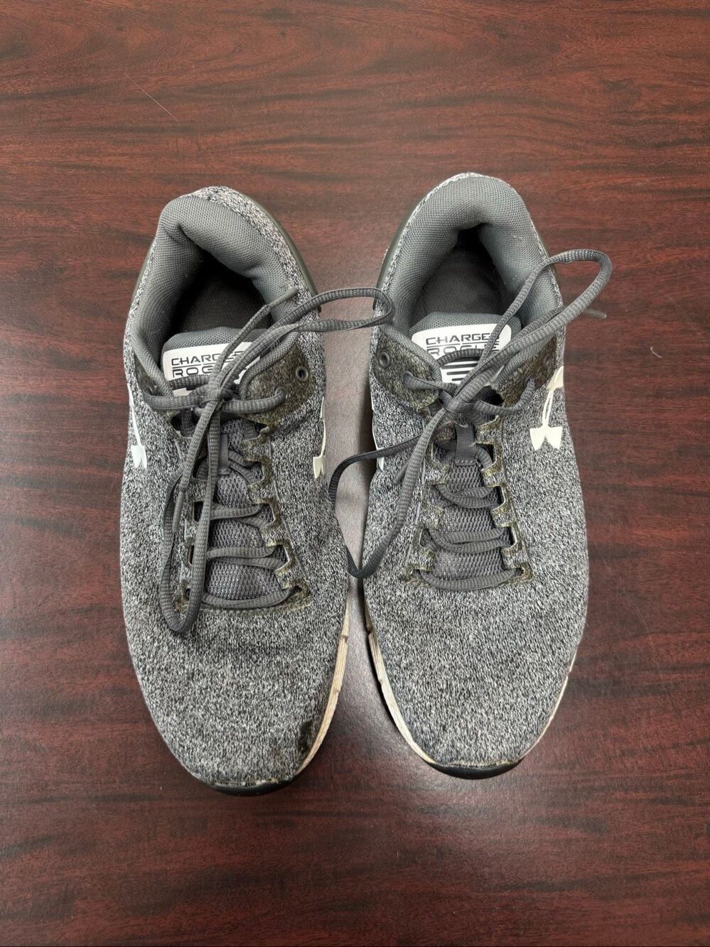 Under Armour Mens Grey Charged Rogue Tennis Shoes Size 11